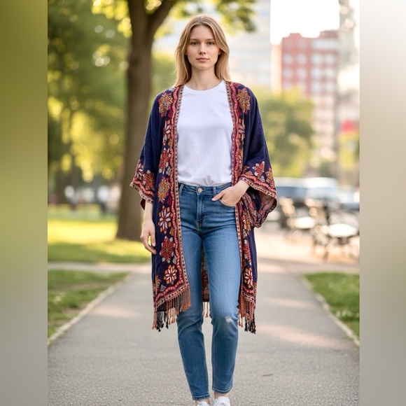 Time for Me Ethnic Open Kimono / Cover-Up — NWT - Picture 5 of 16